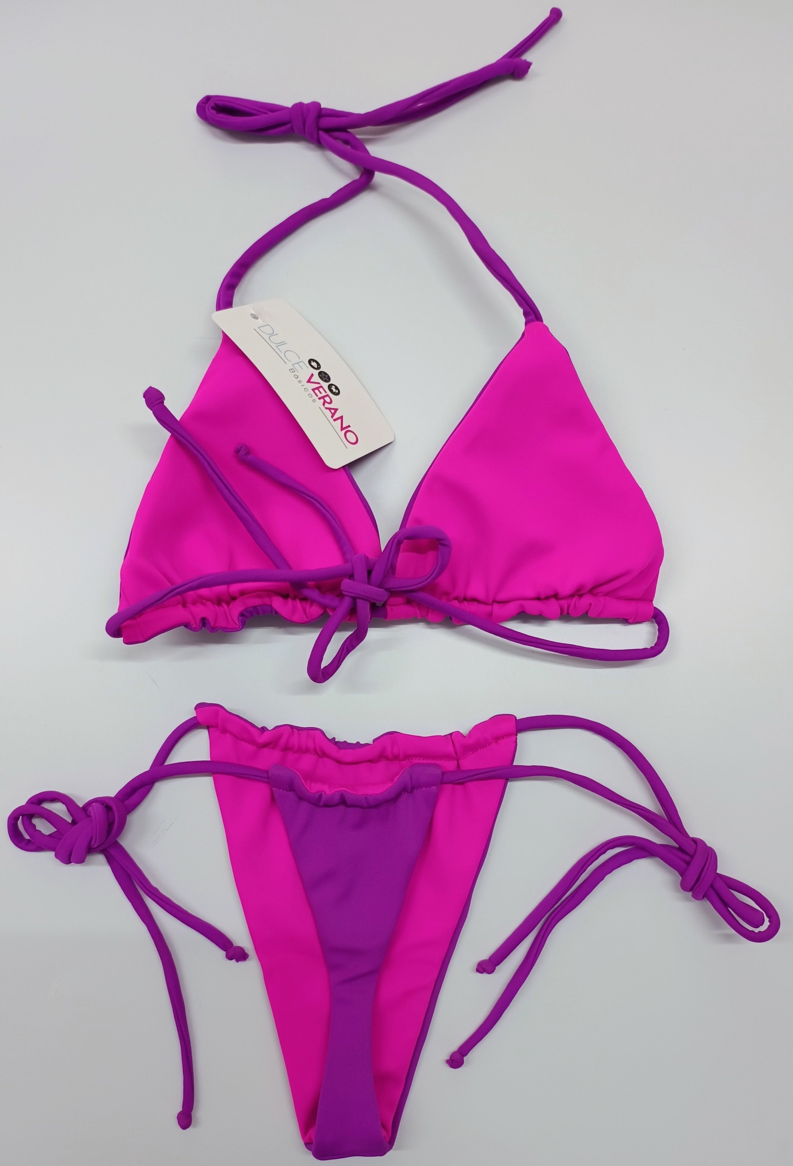Bikini Asoleador Doble Faz Talla Única Morado