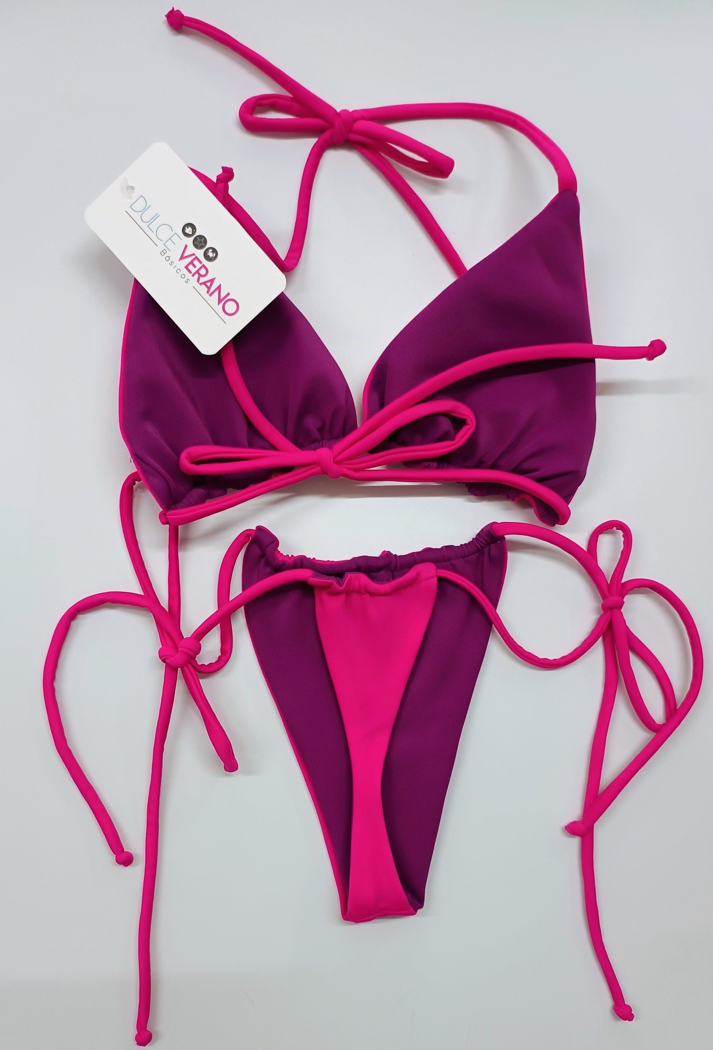 Bikini Asoleador Doble Faz Talla Única Magenta